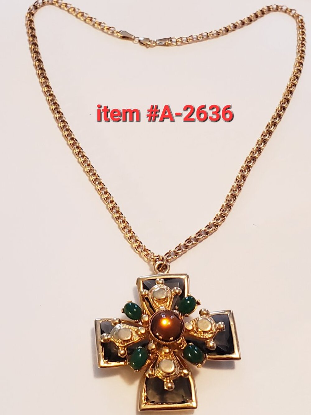 1 Gold Chain Necklace with pendant, item # A- 2636, wt. 31grams.